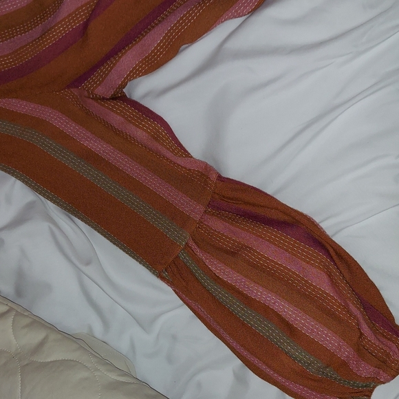 Harper Multi stripe puff sleeve tie Blouse Top Sz M - Picture 9 of 10